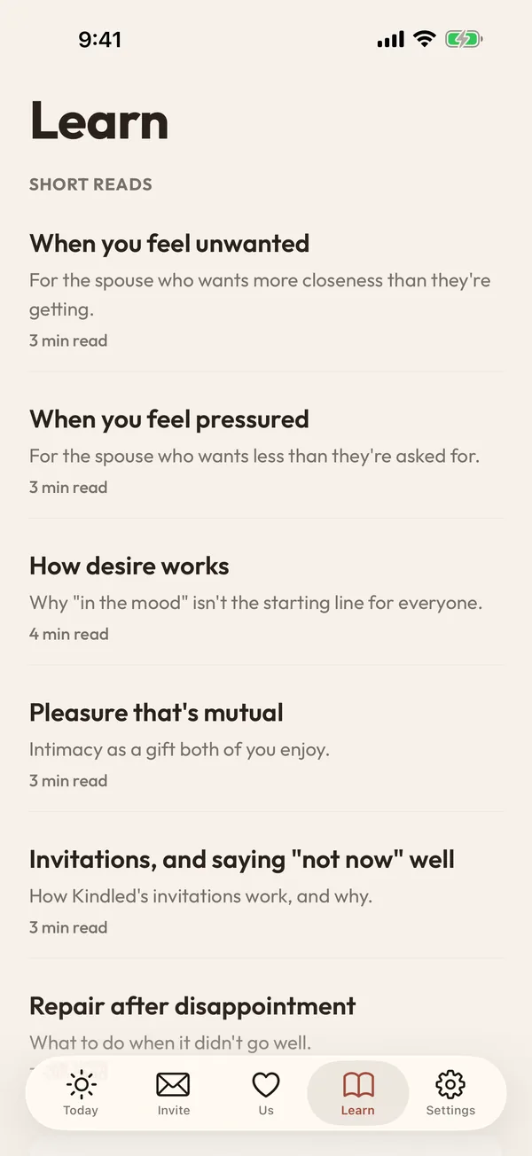 Learn: short reads on feeling unwanted, feeling pressured and how desire works